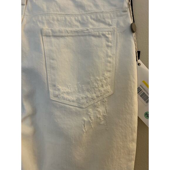NWT RtA Luke High Rise Destroyed Hem Straight Leg Jeans Ivory Size 27 - Picture 10 of 10